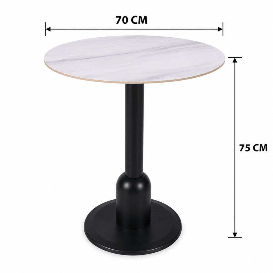 طاولة كافيه سيراميك 70×70 B1044T BLACK - اسود