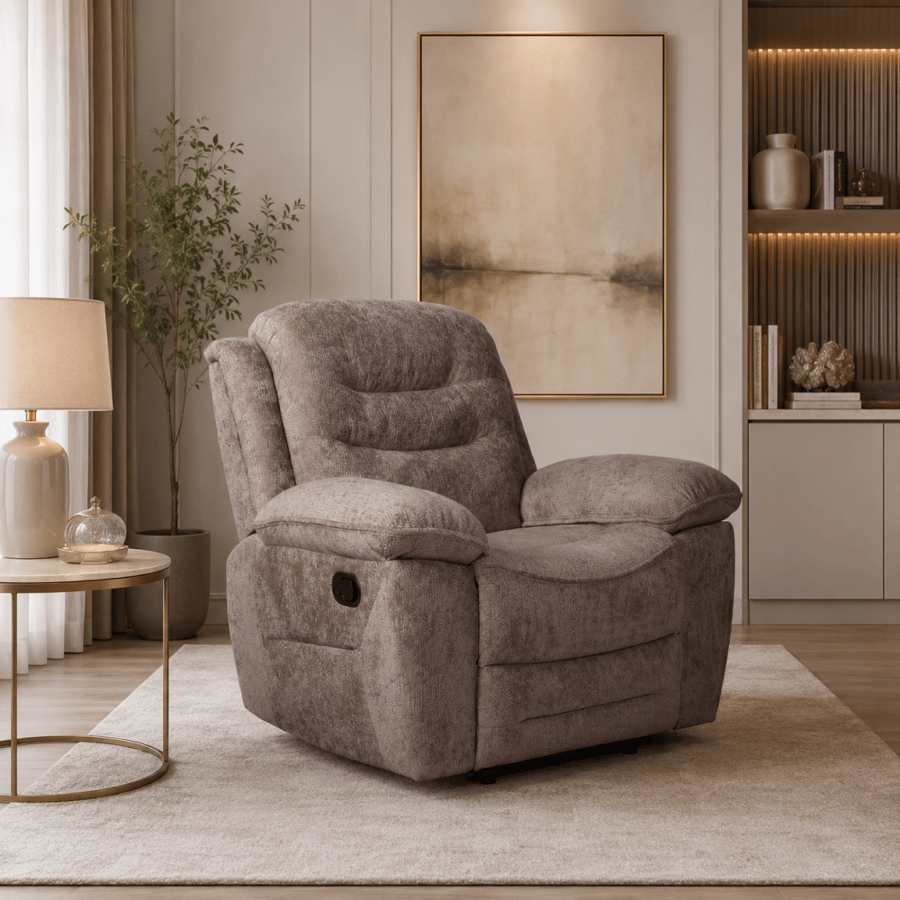 كرسي استرخاء ثابت ثنائي SF-19 L.COFFEE - كافيه فاتح