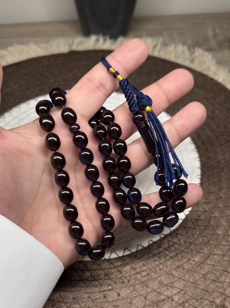 Zaffarani (saffron-colored) prayer beads, chameleon