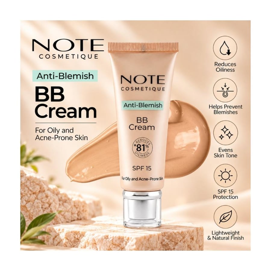 بي بي كريم من نوت لإخفاء عيوب البشرة رقم 03 - NOTE Anti-Blemish BB Cream 03 SPF 15