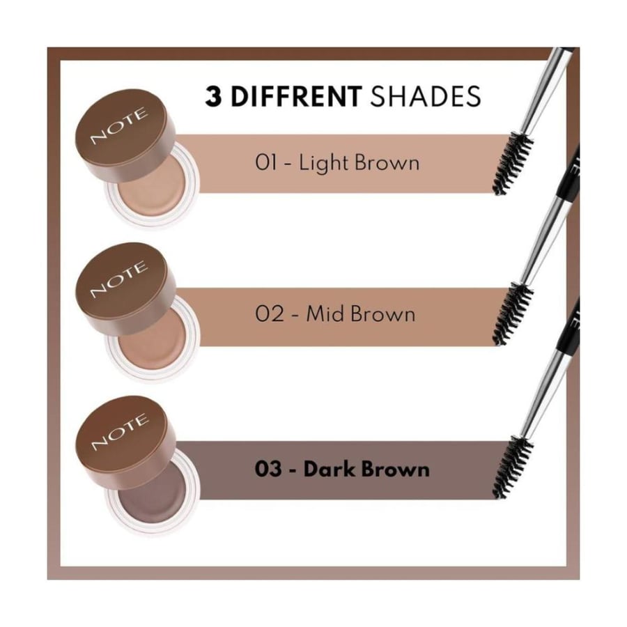 شمع تحديد وتعبئة الحواجب برو بوميد من نوت 02 – NOTE Brow Pomade