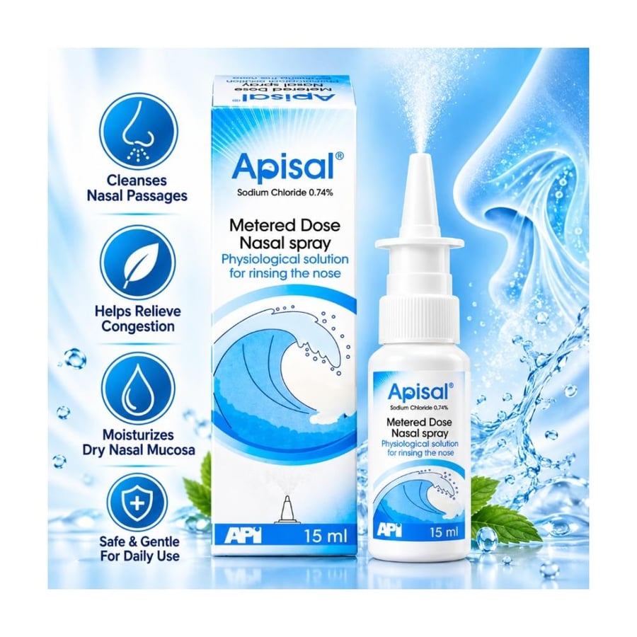 ابيسال بخاخ للانف محدد الجرعة 15 مل - Apisal 0.74% Nasal Spray 15 ml