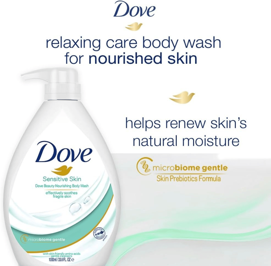 Dove liquid body wash and moisturizer developed for sensitive skin - 1000 ml