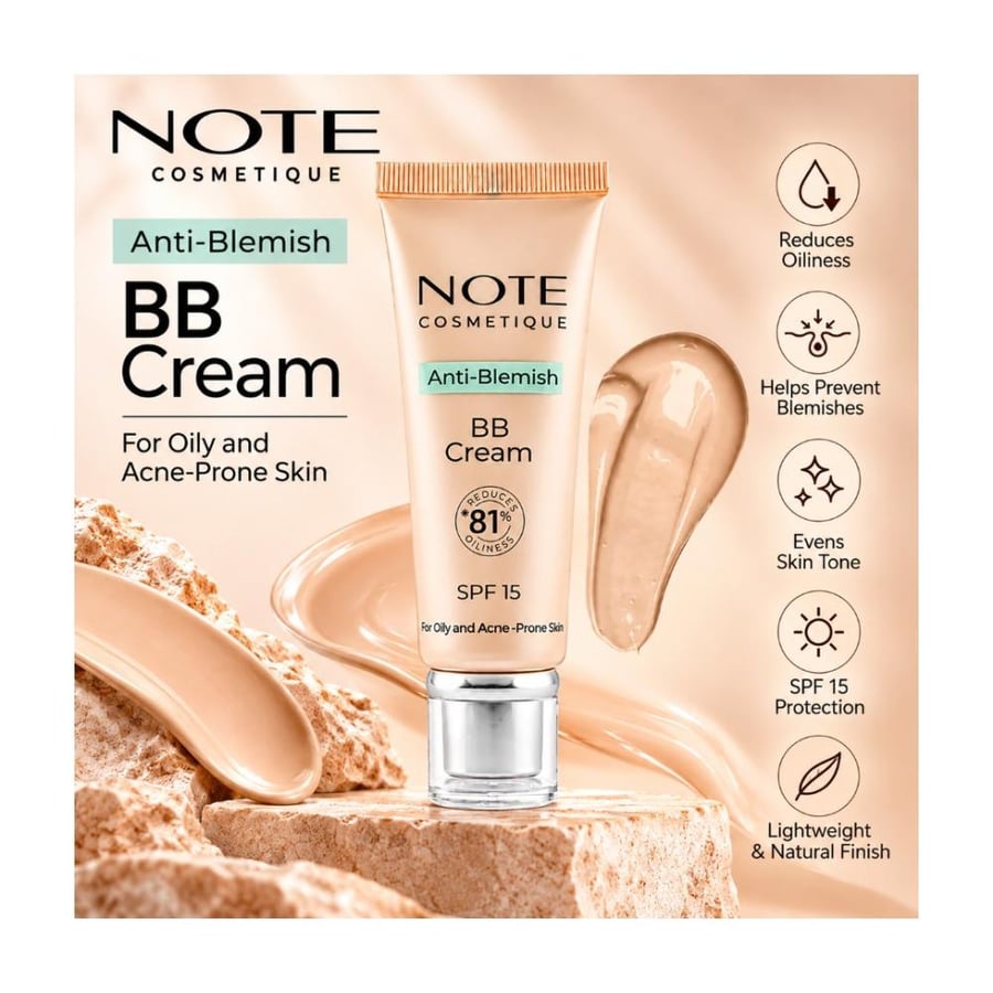 كريم بي بي مضاد للشوائب للبشرة الدهنية من نوت 04 - NOTE Anti-Blemish BB Cream SPF 15