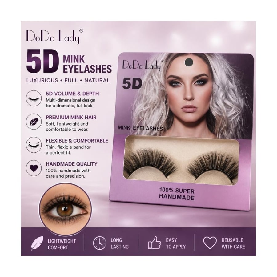 دودو ليدي رموش صناعية 5D مينك يدوية
