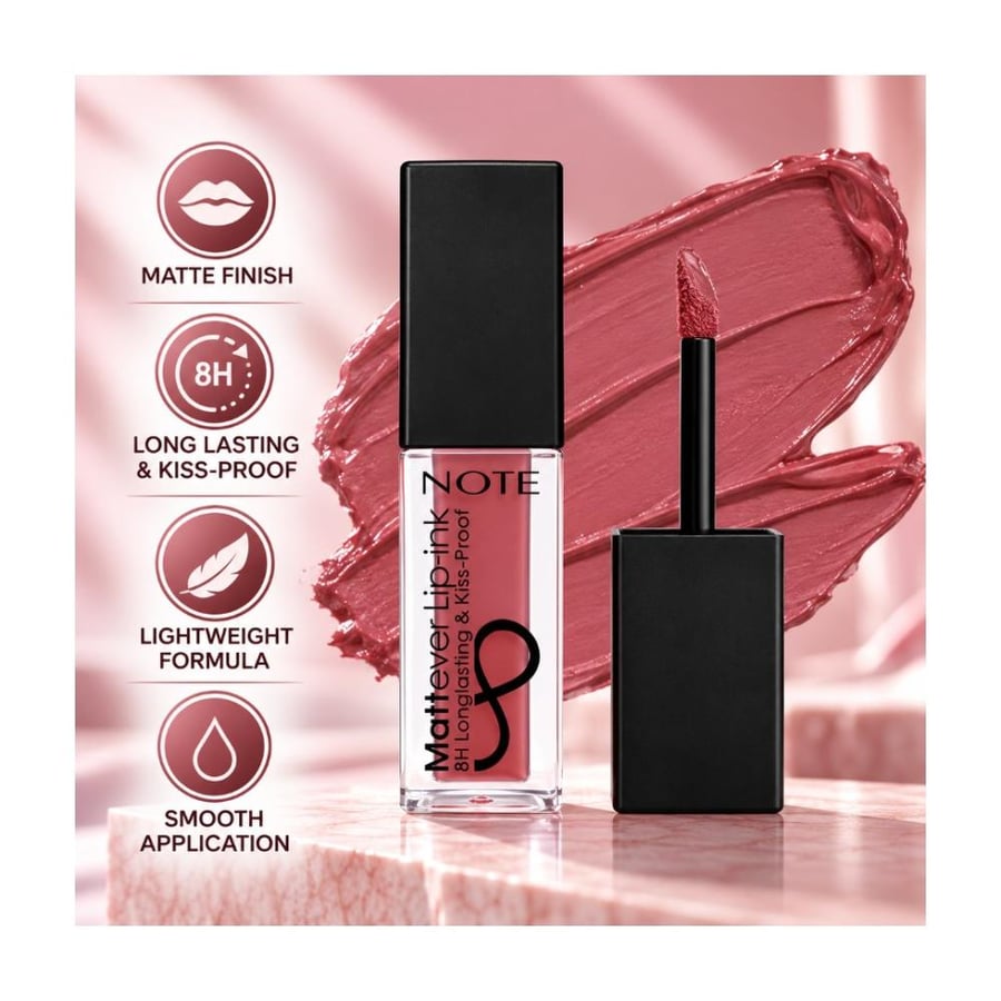 أحمر شفاه سائل مطفي مات إيفر ليب إنك من نوت رقم 06 بلاش - NOTE Mattever Lip-Ink 06 Blush