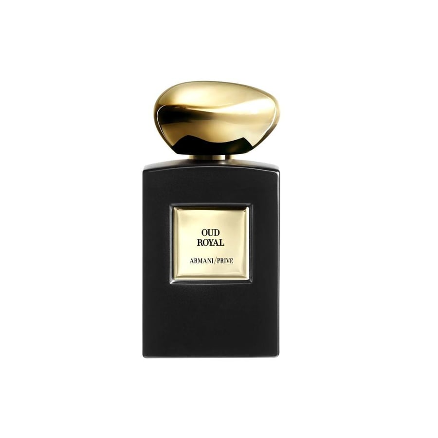 عطر أرماني برايف عود رويال للجنسين 100 مل بزجاجة سوداء وغطاء ذهبي