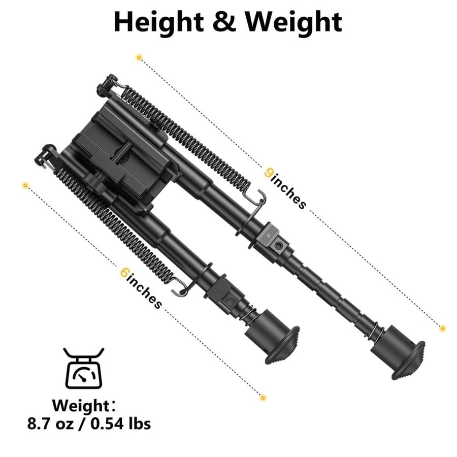 ركيزة بندقية ديسكفري 6inch 360 Swivel Bipod