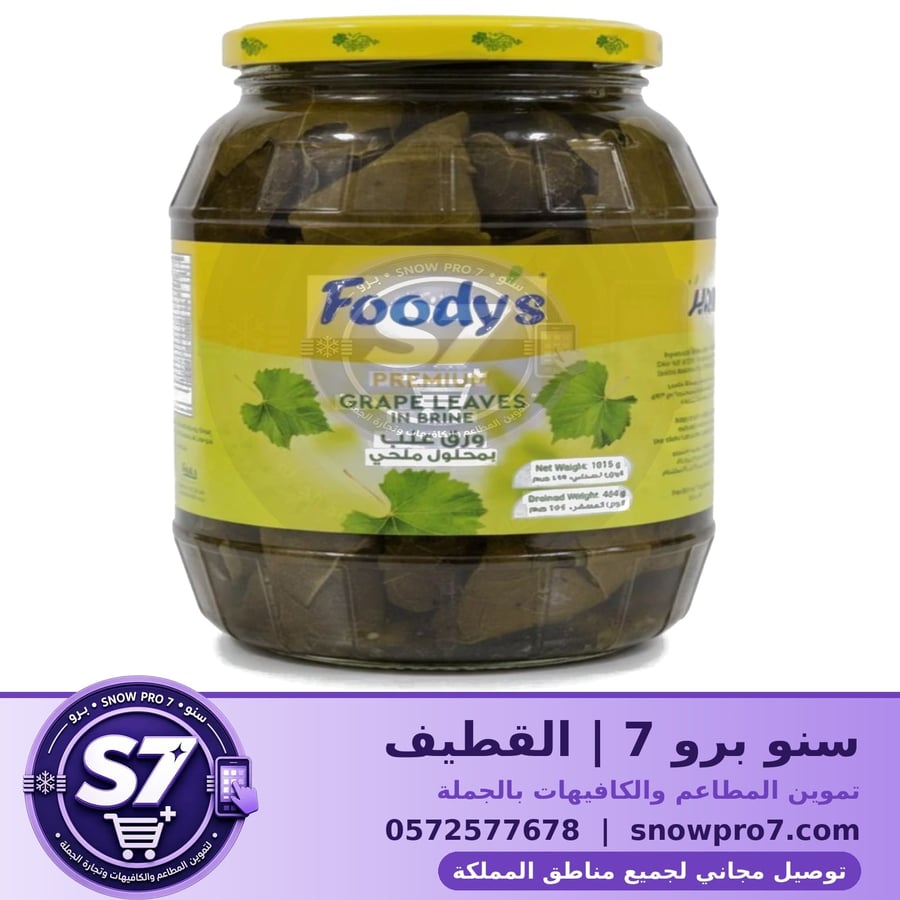 فوديز ورق عنب بمحلول ملحي كرتون 12- 1015 جم