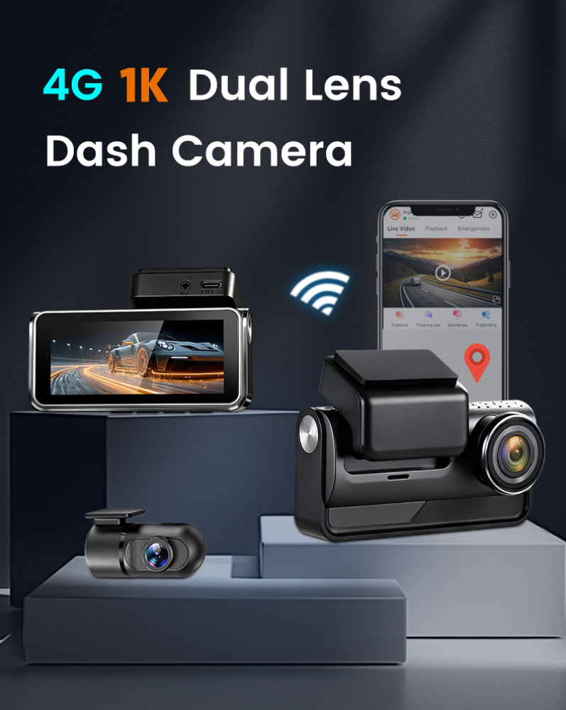 داش كام K66 – 2K أمامية + 1K خلفية | 4G LTE + GPS + Wi-Fi | مراقبة عن بُعد | تسجيل مستمر | ADAS + BSD | شاشة لمس 3 بوصة