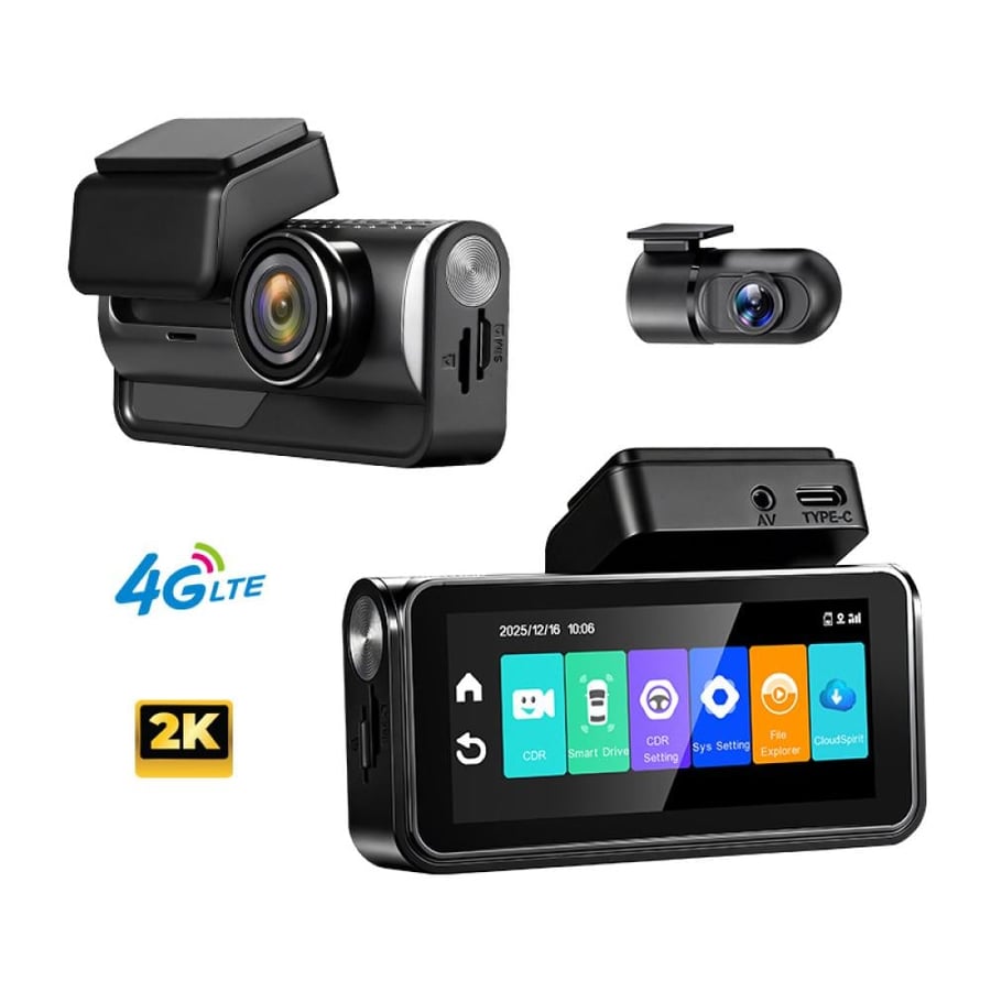 داش كام K66 – 2K أمامية + 1K خلفية | 4G LTE + GPS + Wi-Fi | مراقبة عن بُعد | تسجيل مستمر | ADAS + BSD | شاشة لمس 3 بوصة