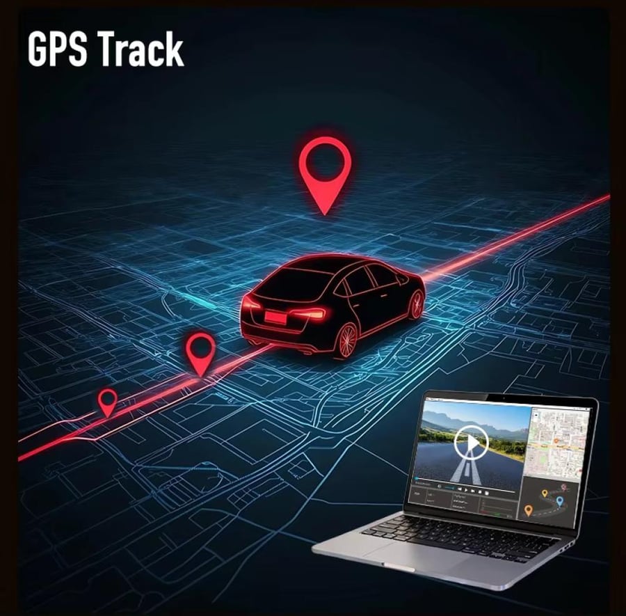 داش كام K10 ثلاث كاميرات 2K+1K+1K | WIFI+ GPS | تسجيل مستمر | شاشة لمس 3 بوصة