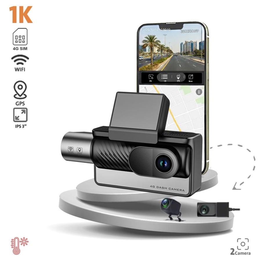 داش كام K11 ثلاث كاميرات 1K+1K+1K | 4G + GPS | مراقبة عن بُعد | تسجيل مستمر | ADAS + BSD | شاشة لمس 3 بوصة