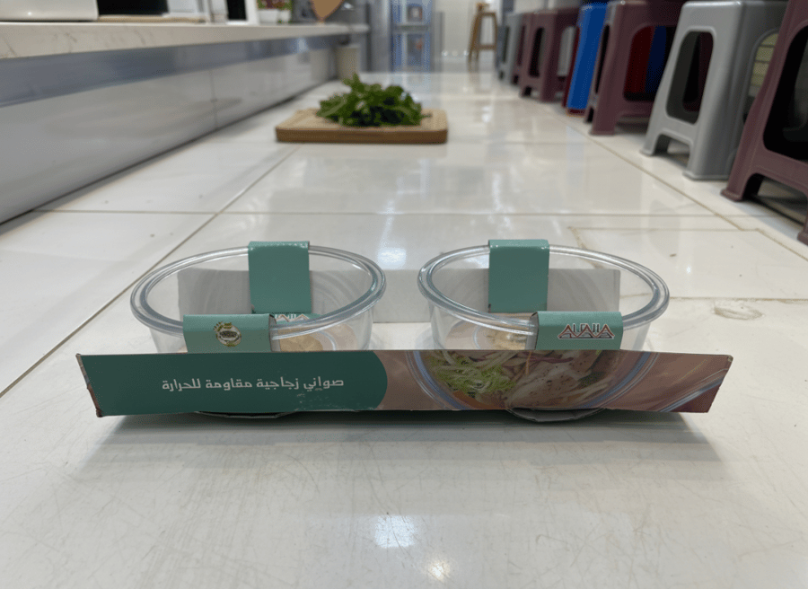 علب طعام زجاجية مقاومة للحرارة - قطعتين