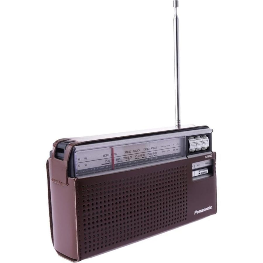 باناسونيك راديو MW-SW محمول يعمل بالبطارية - أسود وفضي - R-218DD