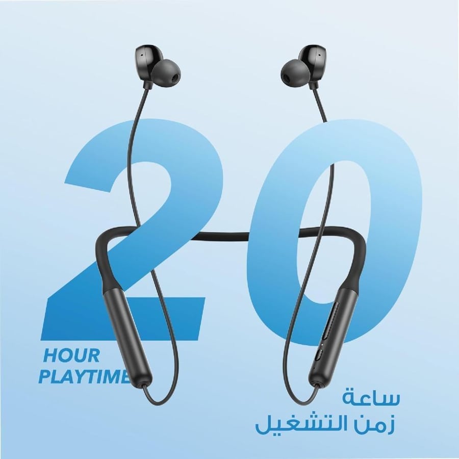 أنكر Soundcore Life U2i سماعات رأس لاسلكية حول الرقبة مع منفذ USB-C -أسود
