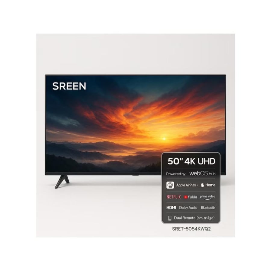 سرين شاشة سمارت 50 - QLED 4K - نظام تشغيل ويبوس - SRET-50S4KWQ2