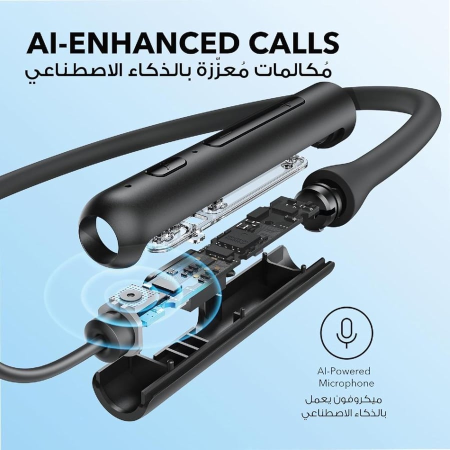 أنكر Soundcore Life U2i سماعات رأس لاسلكية حول الرقبة مع منفذ USB-C -أسود
