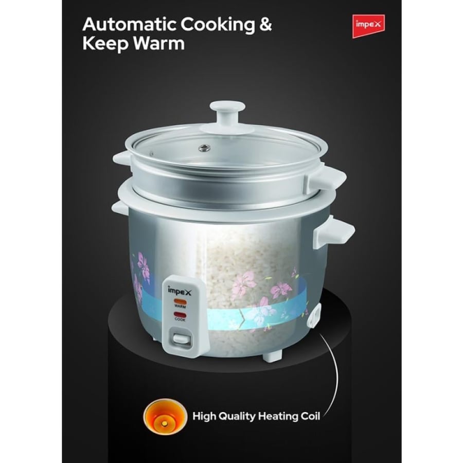 امبكس جهاز طهي أرز كهربائي - 1.5 ليتر - 500 واط - متعدد الألوان - RC-2802