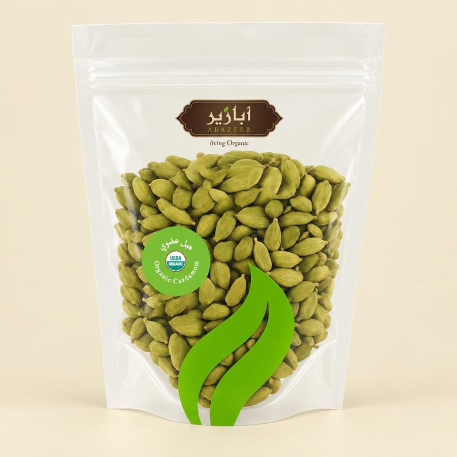هيل أخضر جامبو عضوي أبازير 100 جرام