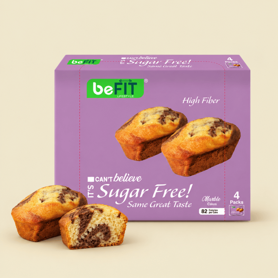 كيك ماربل beFIT خالي من السكر 4 قطع