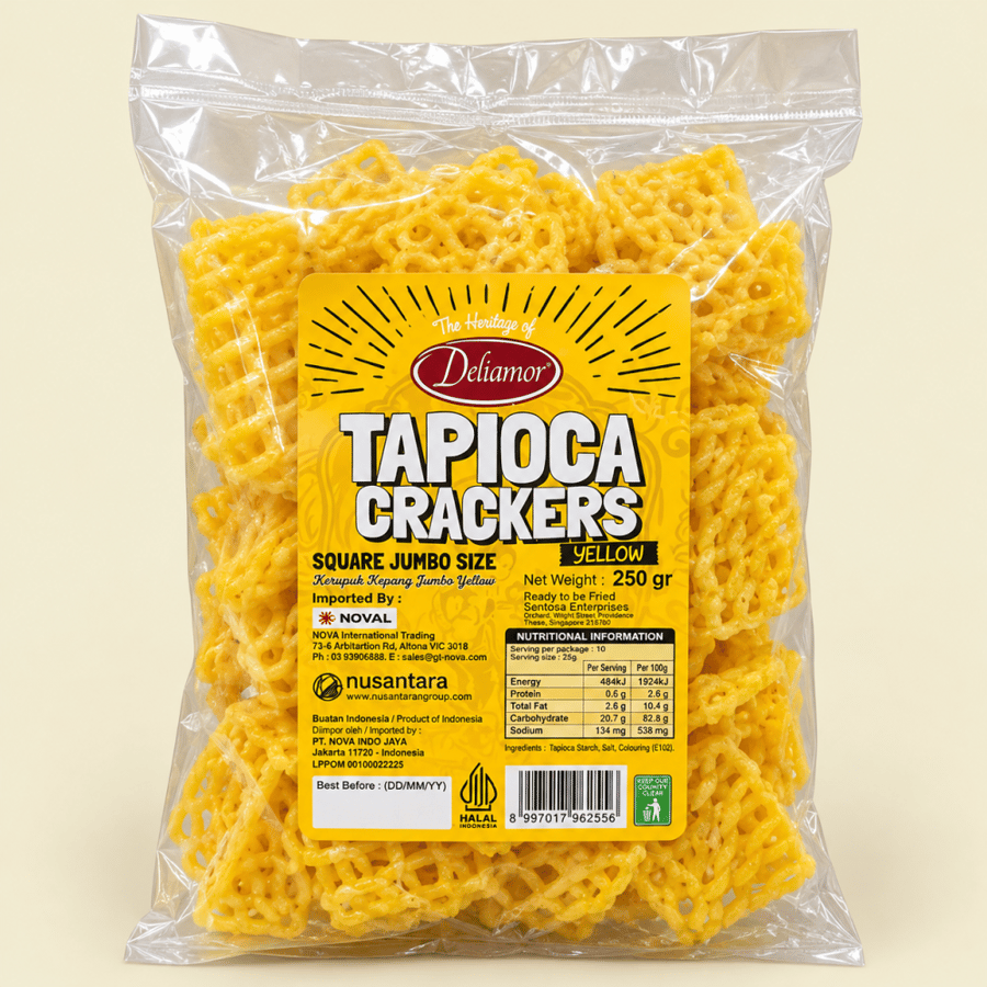 مقرمشات تابيوكا صفراء ديلامور 250 جرام  Deliamor Yellow Tapioca Crack