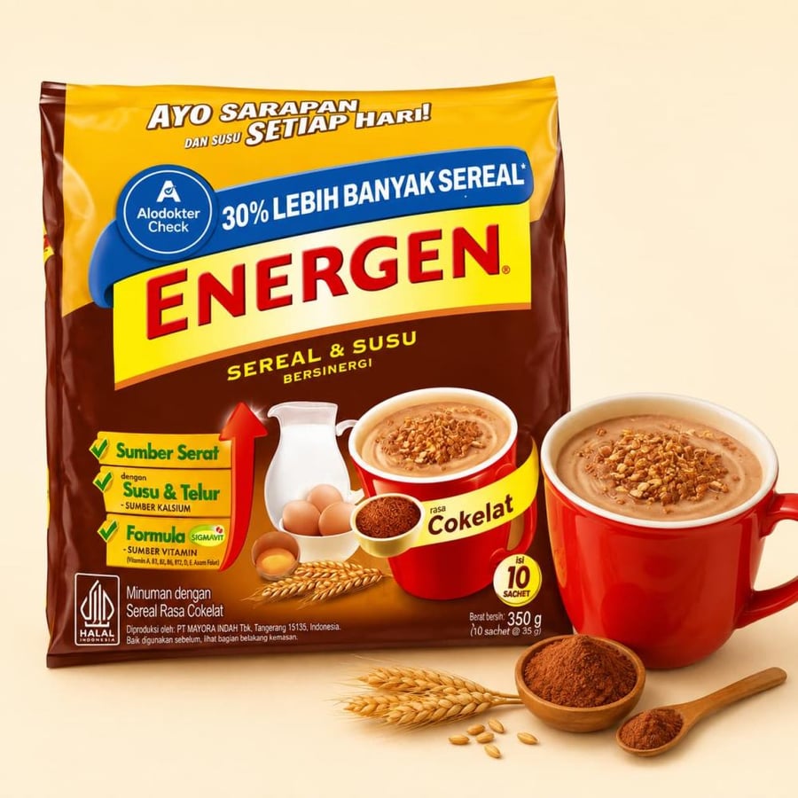 إنرجين بالشوكولاتة 10 أظرف 350 جم  Energen Cokelat