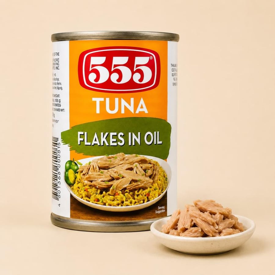 تونة 555 رقائق بالزيت 155 جم  555 Tuna Flakes in Oil