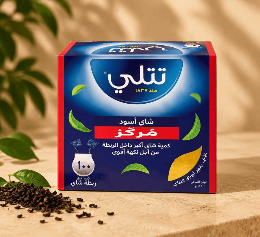 شاي تتلي الأسود المركز 100 ظرف