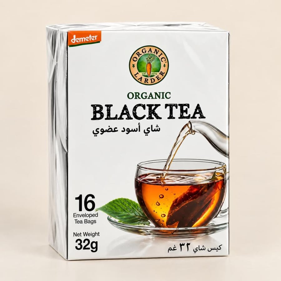 شاي أورجانيك لاردر الأسود العضوي 16 ظرف 32 جم
