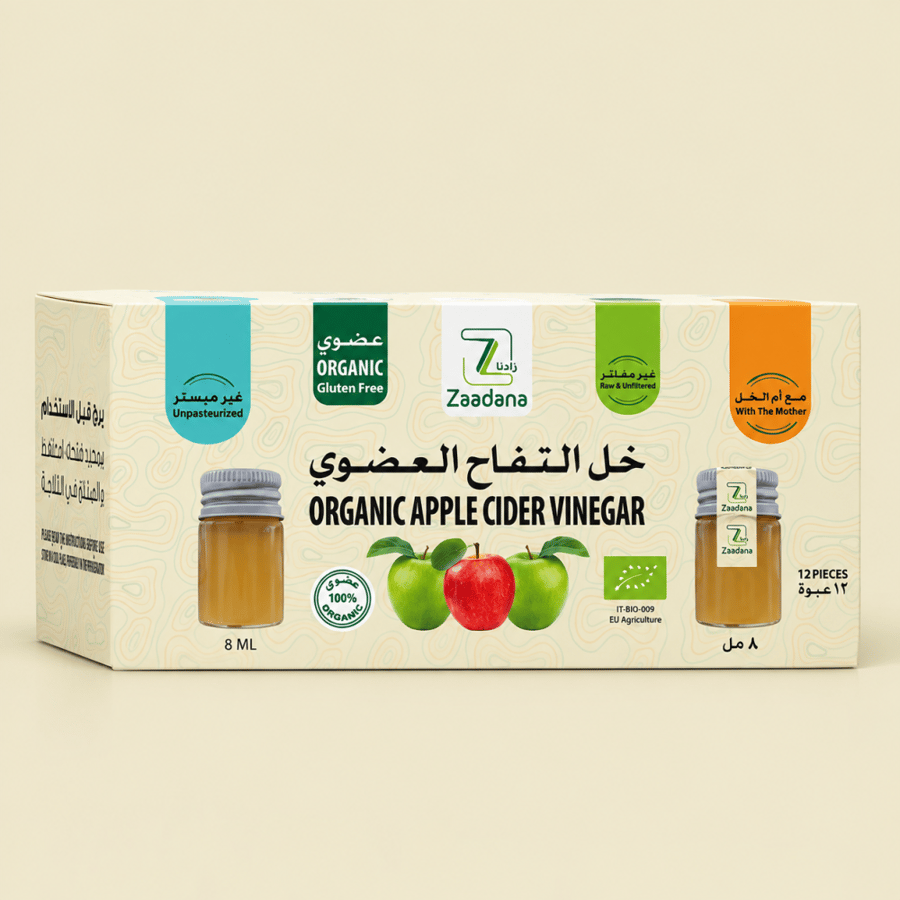 خل التفاح العضوي زادنا 12 عبوة 8 مل