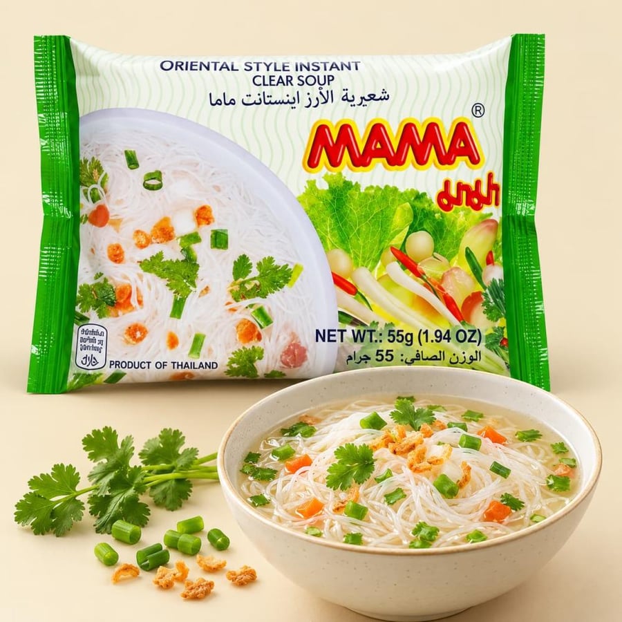 شعيرية ماما أرز بالشوربة الصافية 55 جرام MAMA Rice Vermicelli Clear So