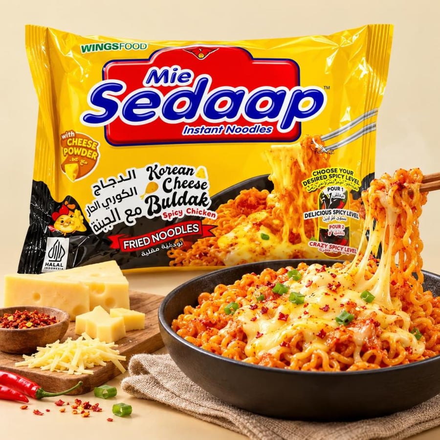 نودلز كوري تشيز بولداك دجاج حار مي سيداب 87 جرام Mie Sedaap Korean Che