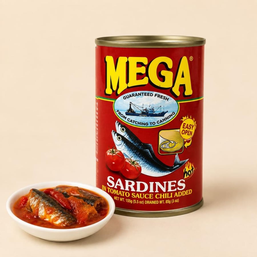 سردين ميجا بصلصة الطماطم والفلفل الحار 155 جم  Mega Sardines Chili