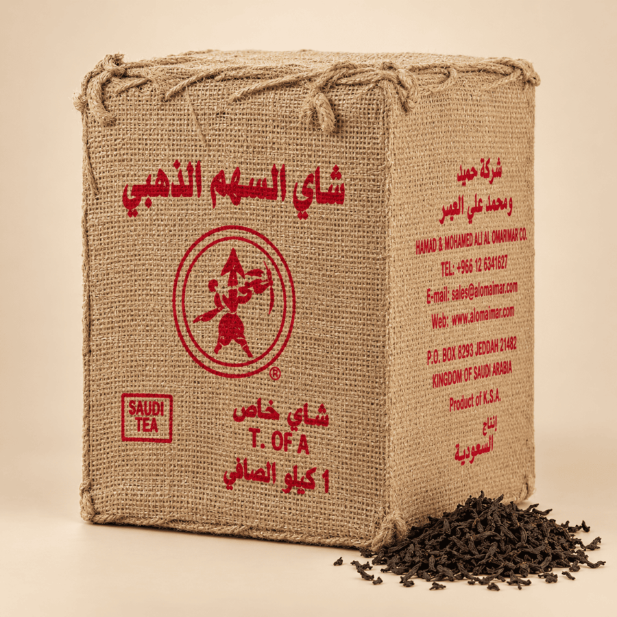 شاي السهم الذهبي 1 كيلو صندوق خشب مغلف