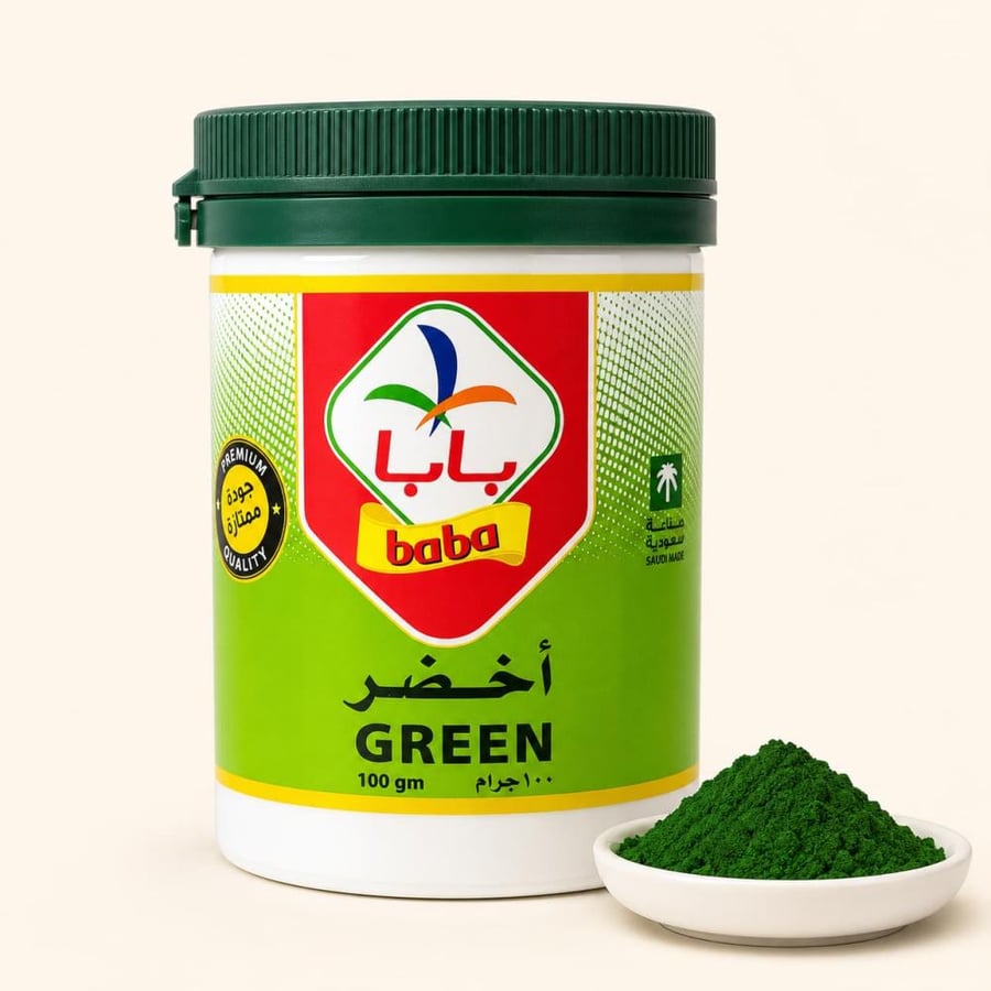 ملون طعام أخضر بابا 100 جم  Baba Green Food Color