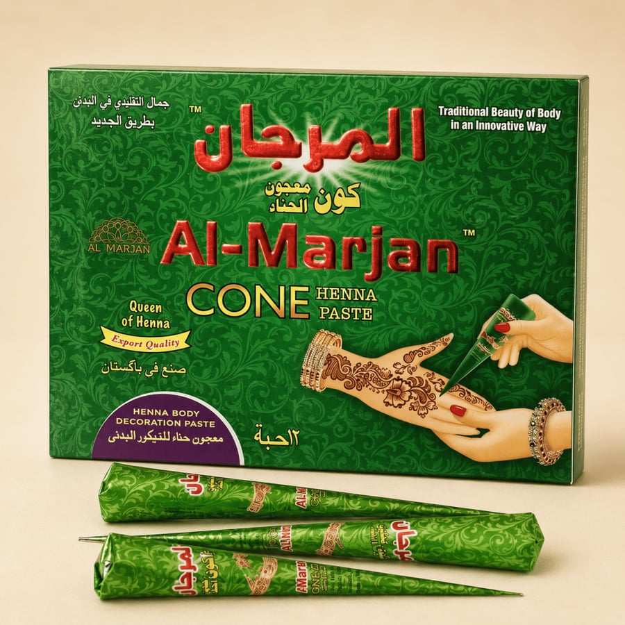 معجون حناء المرجان كون للنقش على اليدين والجسم 12 حبة