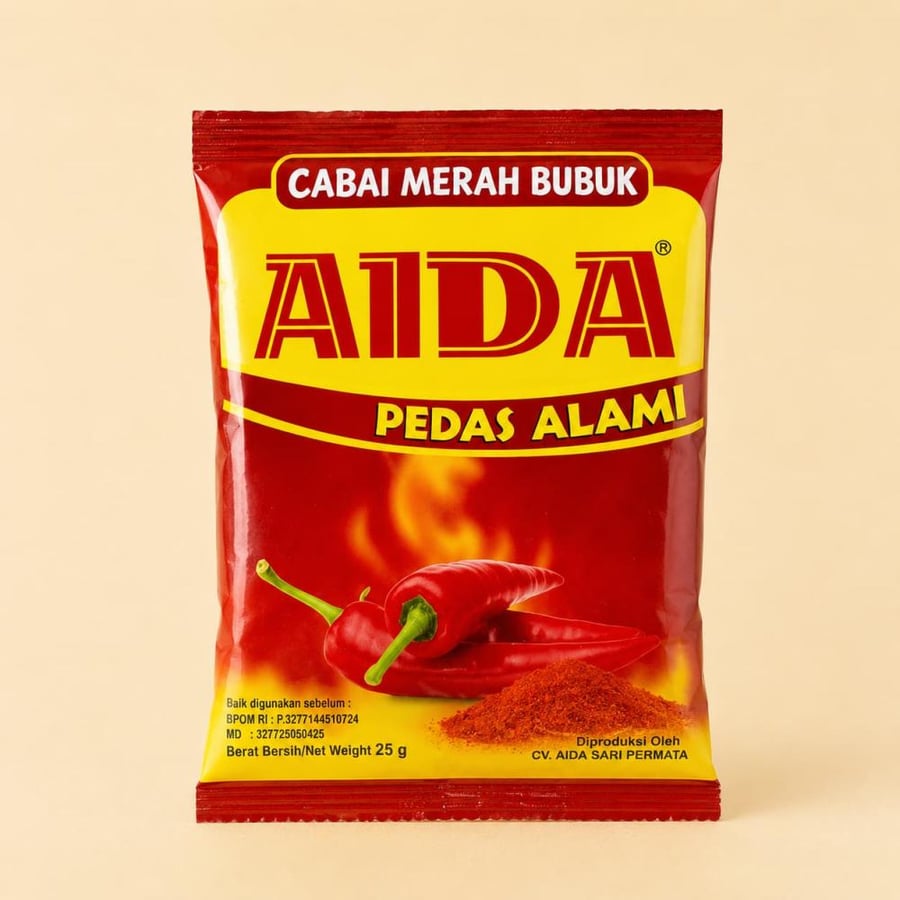 شطة فلفل أحمر مطحونة AIDA 25 جم  Cabai Merah Bubuk