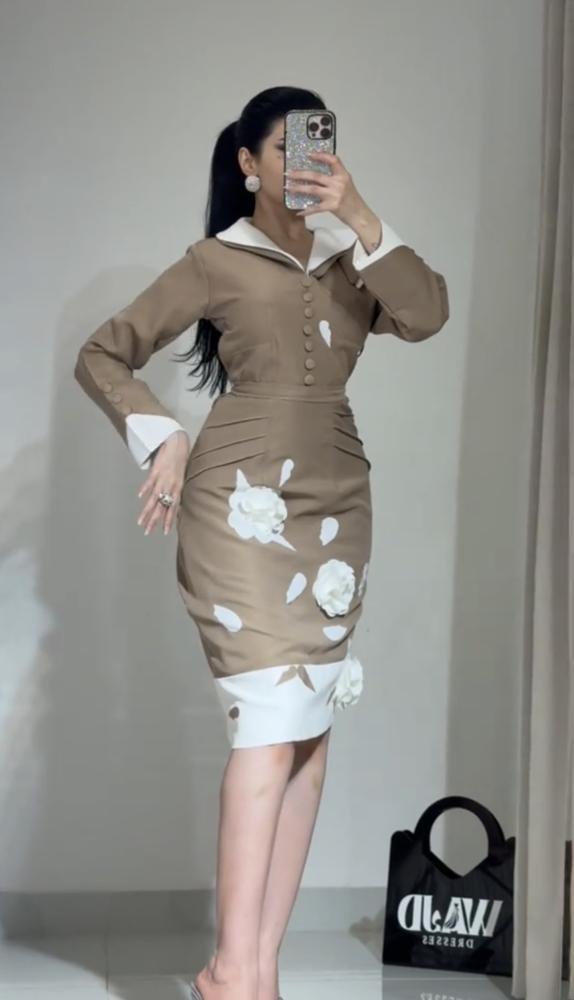 فستان مناسبات ثلاثة ألوان