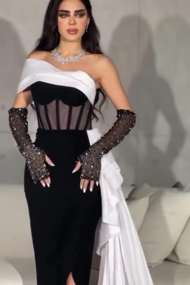 off shoulder evening dress