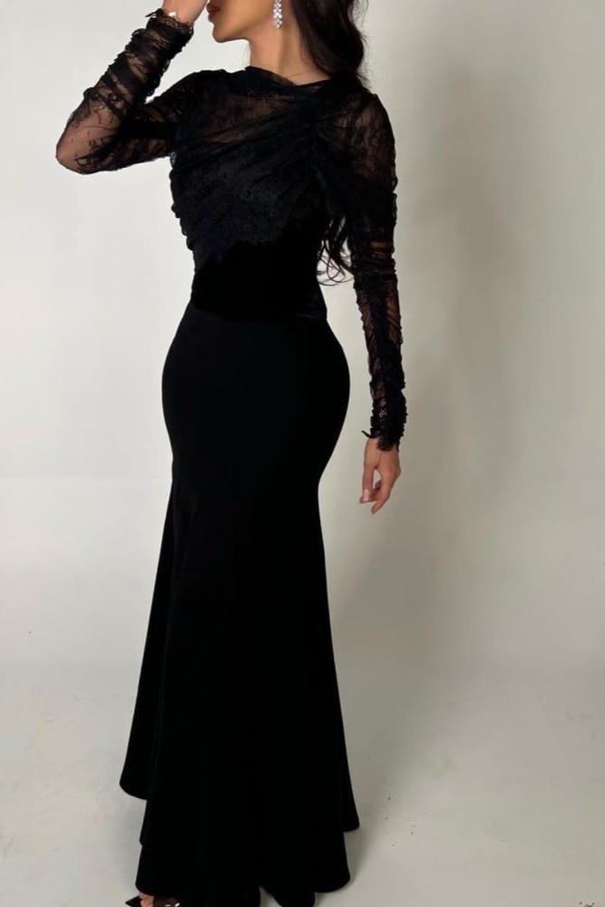 mermaid lace evening dress