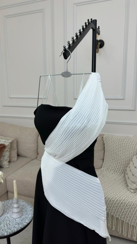 one shoulder evening dress