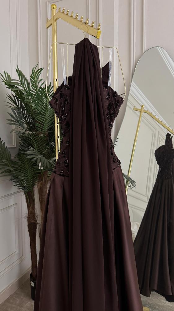 cape evening dress