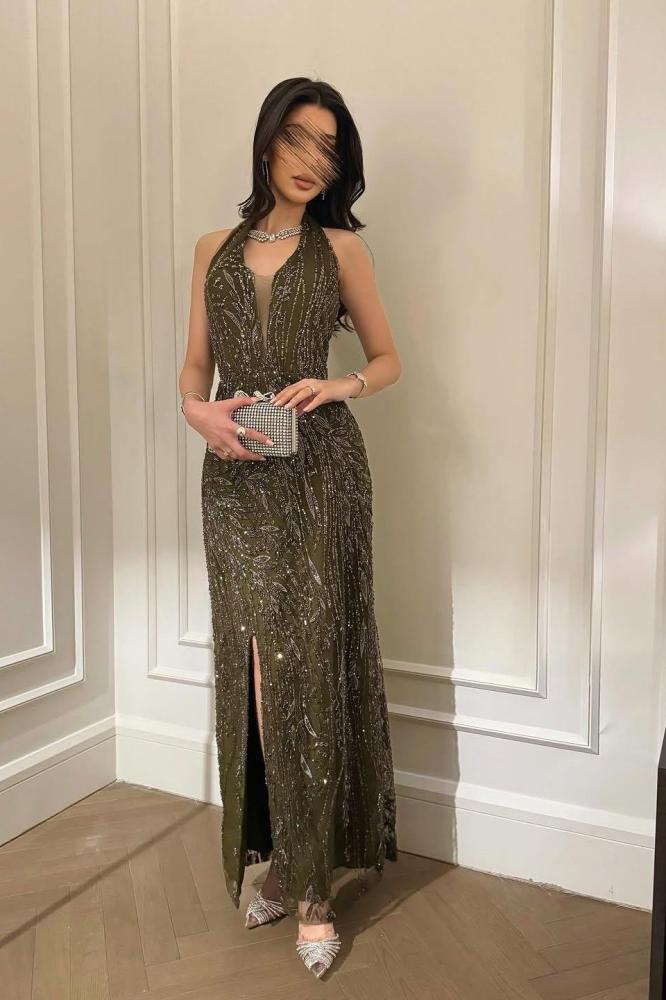 halter evening dress