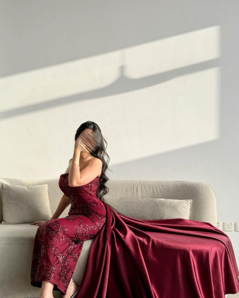 فستان سهرة حورية سترابلس بتطريز وذيل