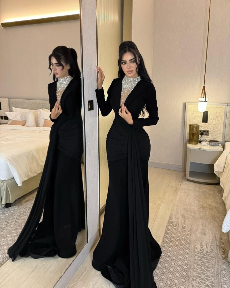 long sleeve evening dress