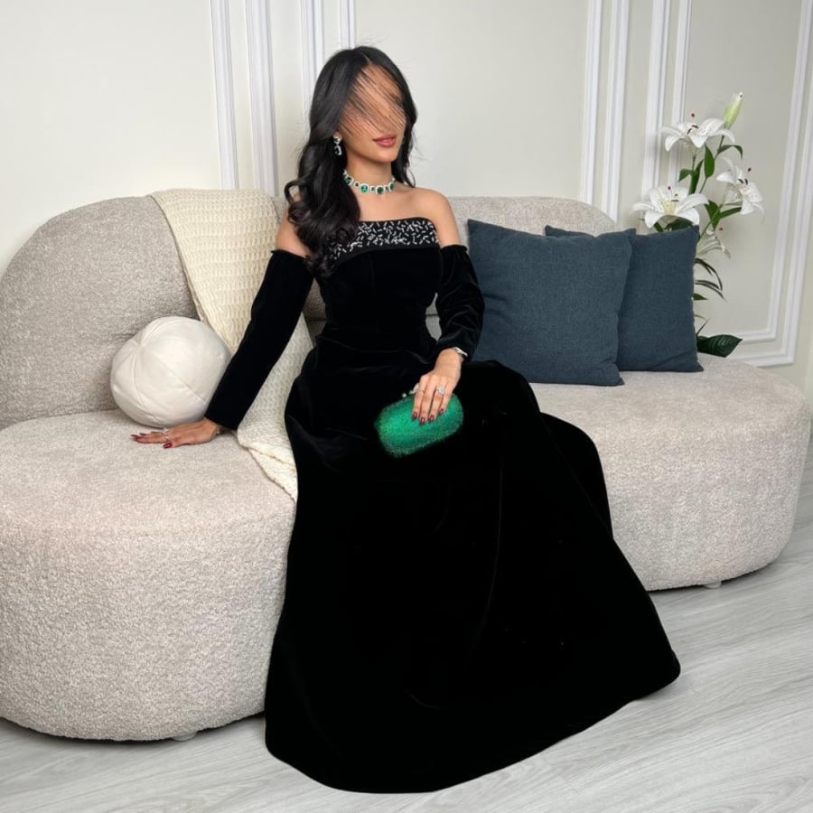 off shoulder evening dress