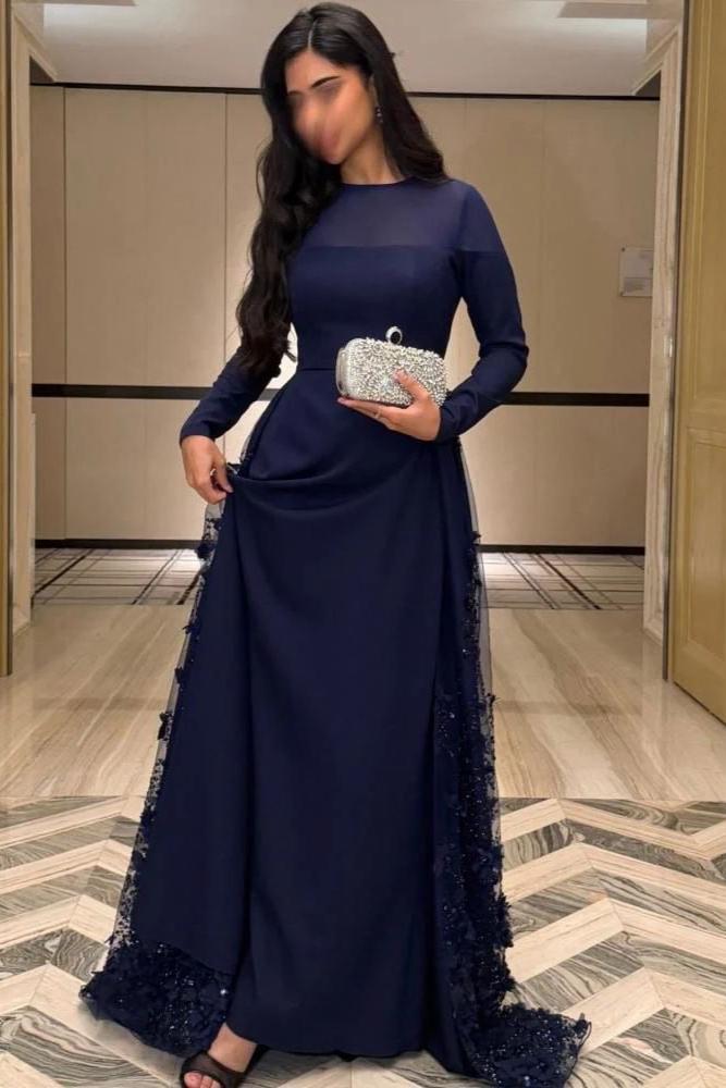 long sleeve evening dress