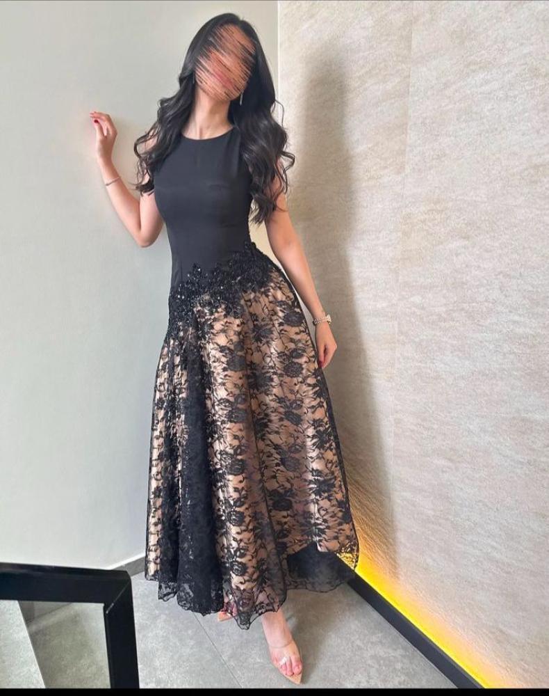 lace full skirt midi dress