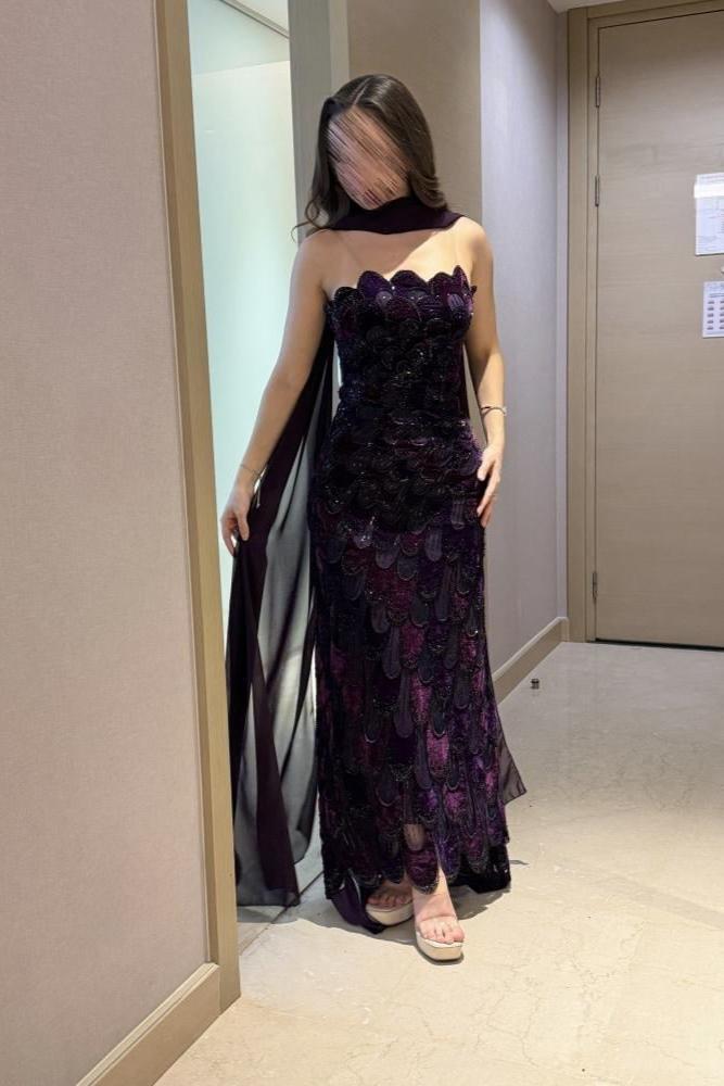 cape evening dress